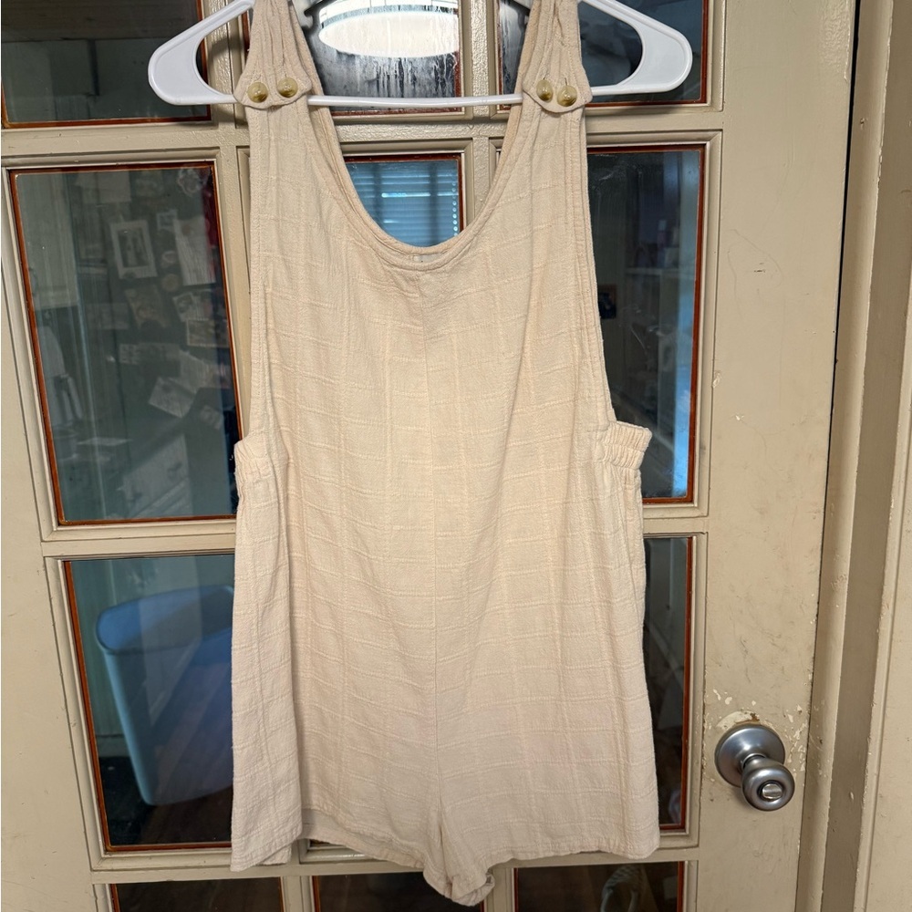 Rhythm Cream Checkered Romper